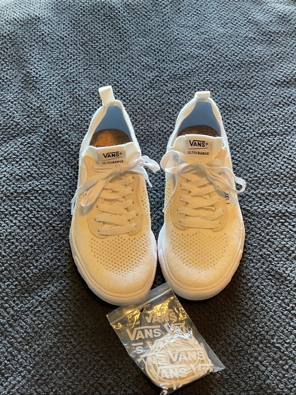 Vans White UltrARange Knit Athletic Shoes